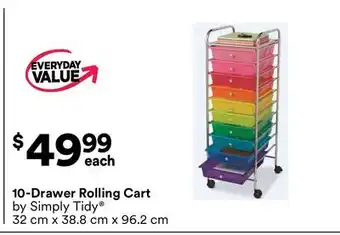 Michaels 10-Drawer Rolling Cart by Simply Tidy offer