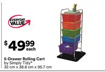 Michaels 5-Drawer Rolling Cart by Simply Tidy offer
