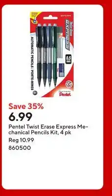 Staples Pentel Twist Erase Express Mechanical Pencils Kit offer
