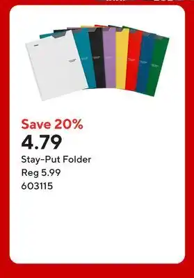 Staples Stay-Put Folder offer
