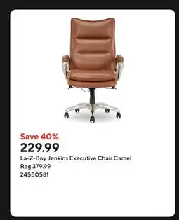 Staples La-Z-Boy Jenkins Executive Chair Camel offer