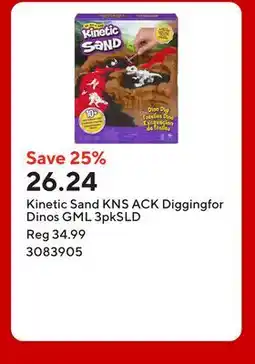 Staples Kinetic Sand KNS ACK Diggingfor Dinos GML 3pkSLD offer