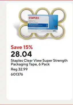 Staples Staples Clear View Super Strength Packaging Tape offer