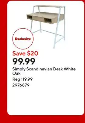 Staples Simply Scandinavian Desk White Oak offer