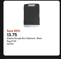 Staples Staples Storage Box Clipboard - Black offer