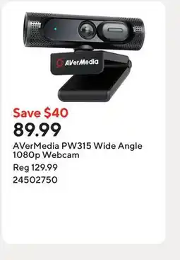 Staples AVerMedia PW315 Wide Angle 1080p Webcam offer