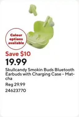 Staples Skullcandy Smokin Buds Bluetooth Earbuds with Charging Case - Matcha offer