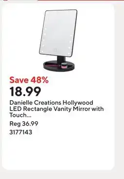 Staples Danielle Creations Hollywood LED Rectangle Vanity Mirror with Touch Dimmer - Black/Assorted offer
