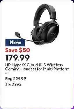 Staples HP HyperX Cloud III S Wireless Gaming Headset for Multi Platform - Black offer