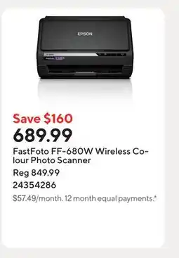 Staples FastFoto FF-680W Wireless Colour Photo Scanner offer