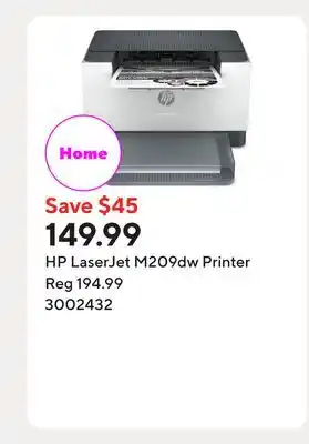 Staples HP LaserJet M209dw Printer offer