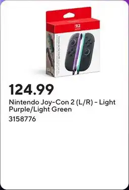 Staples Nintendo Joy-Con 2 (L/R) - Light Purple/Light Green offer