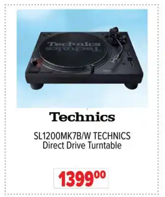 2001 Audio Video SL1200MK7B/W TECHNICS Direct Drive Turntable offer