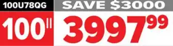 2001 Audio Video 100U78QG Hisense 100 U78QG Mini-LED Pro offer