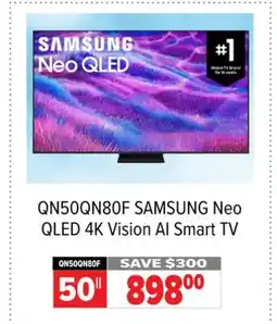 2001 Audio Video QN50QN80F SAMSUNG Neo QLED 4K Vision AI Smart TV 50 offer