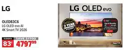 2001 Audio Video OLED83C6 LG 83 OLED evo AI 4K Smart TV 2026 offer