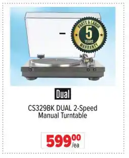 2001 Audio Video CS329BK DUAL 2-Speed Manual Turntable offer