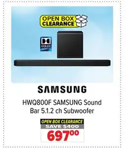 2001 Audio Video HWQ800F SAMSUNG Sound Bar 5.1.2 ch Subwoofer offer