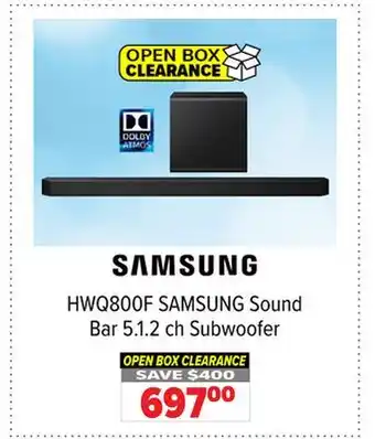 2001 Audio Video HWQ800F SAMSUNG Sound Bar 5.1.2 ch Subwoofer offer
