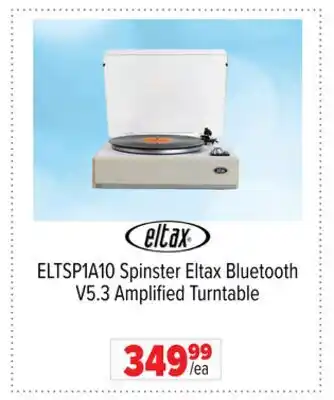 2001 Audio Video ELTSP1A10 Spinster Eltax Bluetooth V5.3 Amplified Turntable offer