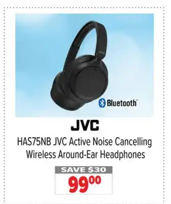 2001 Audio Video HAS75NB JVC Active Noise Cancelling Wireless Around-Ear Headphones offer