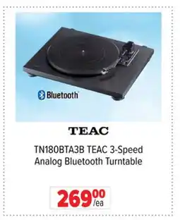 2001 Audio Video TN180BTA3B TEAC 3-Speed Analog Bluetooth Turntable offer