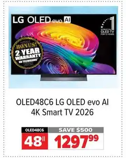2001 Audio Video OLED48C6 LG OLED evo AI 4K Smart TV 2026 48 offer
