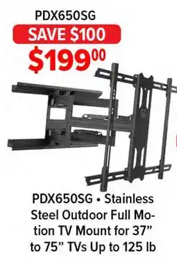 2001 Audio Video PDX650SG • Stainless Steel Outdoor Full Motion TV Mount for 37 to 75 TVs Up to 125 lb offer