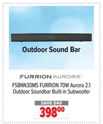 2001 Audio Video FSBNN30MS FURRION 70W Aurora 2.1 Outdoor Soundbar Built-in Subwoofer offer