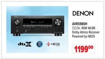 2001 Audio Video AVRS980H DENON 7.2 Ch. 90W 4K/8K Dolby Atmos Receiver Powered by HEOS offer