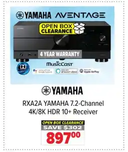 2001 Audio Video RXA2A YAMAHA 7.2-Channel 4K/8K HDR 10+ Receiver offer