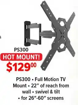 2001 Audio Video PS300 Kanto Full Motion TV Mount offer
