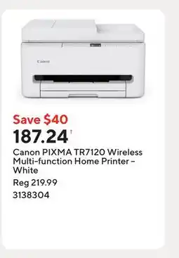 Staples Canon PIXMA TR7120 Wireless Multi-function Home Printer – White offer