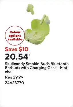 Staples Skullcandy Smokin Buds Bluetooth Earbuds with Charging Case - Matcha offer