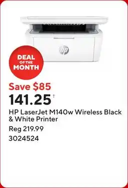 Staples HP LaserJet M140w Wireless Black & White Printer offer