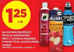 Maxi Eau aromatisée sparkling ice ou cocktail de fruits ou boisson énergétique powerade offer