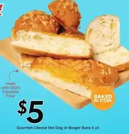 Sobeys Gourmet Cheese Hot Dog or Burger Buns offer