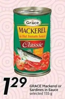 Sobeys GRACE Mackerel or Sardines in Sauce offer