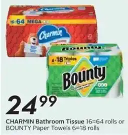 Sobeys CHARMIN Bathroom Tissue or BOUNTY Paper Towels offer