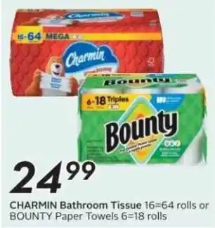 Sobeys CHARMIN Bathroom Tissue or BOUNTY Paper Towels offer