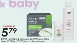 Sobeys DOVE Hair Care, Deodorant, Body Wash or Hand Soap offer