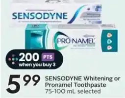 Sobeys SENSODYNE Whitening or Pronamel Toothpaste offer