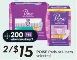 Sobeys POISE Pads or Liners offer