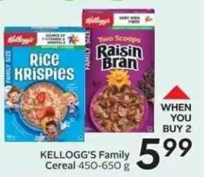 Sobeys KELLOGG'S Family Cereal offer