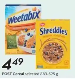Sobeys POST Cereal selected offer