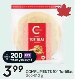 Sobeys COMPLIMENTS 10" Tortillas offer
