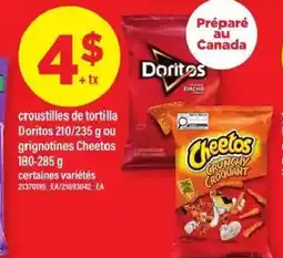 Maxi Croustilles de tortilla doritos ou grignotines cheetos offer