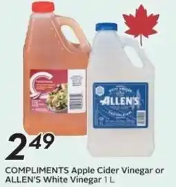 Sobeys COMPLIMENTS Apple Cider Vinegar or ALLEN'S White Vinegar offer
