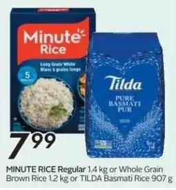 Sobeys MINUTE RICE Regular or Whole Grain Brown Rice or TILDA Basmati Rice offer