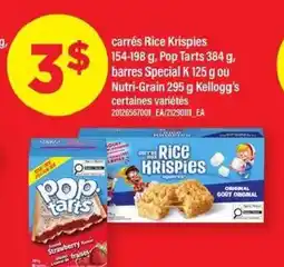 Maxi Carrés rice krispies, pop tarts, barres special k ou nutri-grain kellogg's offer